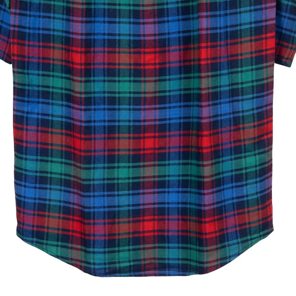Lands End Flannel Nightgown Girls 10 Plaid Red Green Blue Long Sleeve Winter - Picture 3 of 5